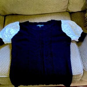 blouse black and white knit